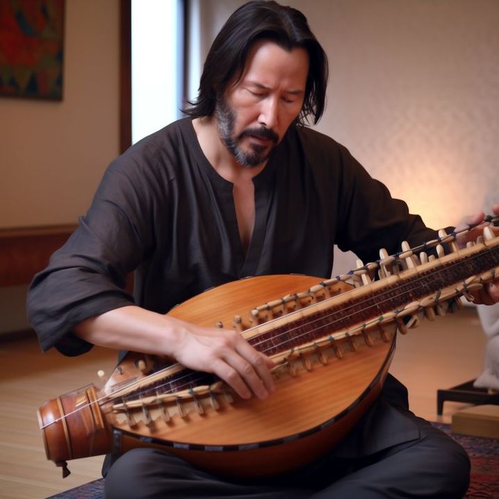 Keanu Reeves joue de la kora