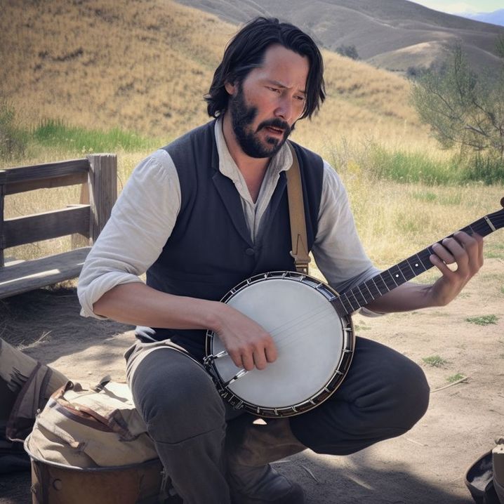 Keanu Reeves joue du banjo