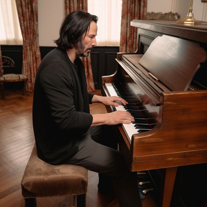Keanu Reeves joue du piano