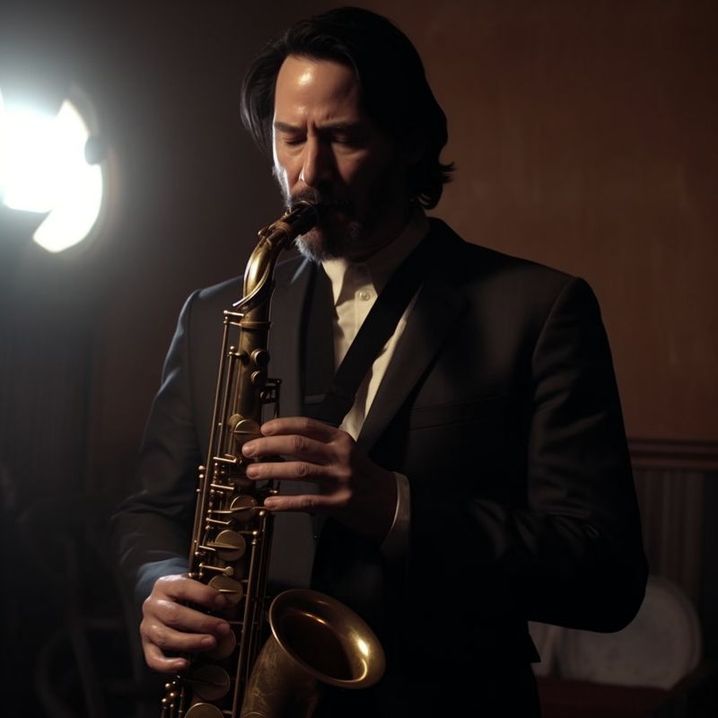 Keanu Reeves joue du saxophone