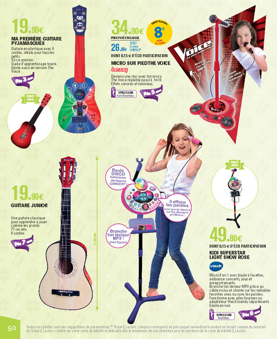 Jouets musicaux, page de catalogue