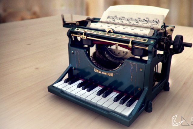 Machine à écrire musicale à clavier