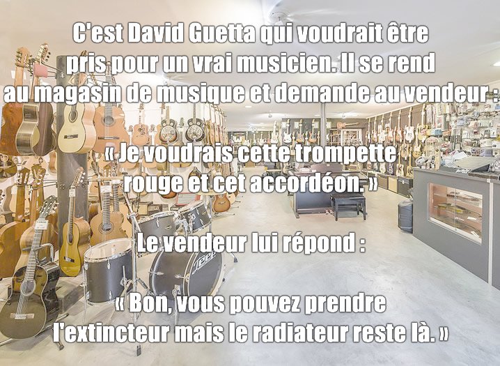 David Guetta dans un magasin de musique
