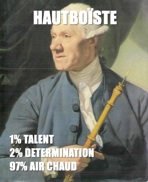 Hautboïste, 1% talent, 2% determination, 97% air chaud