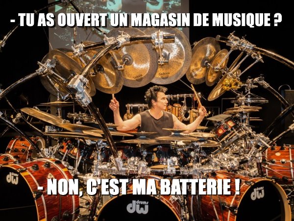 Magasin de musique, batterie