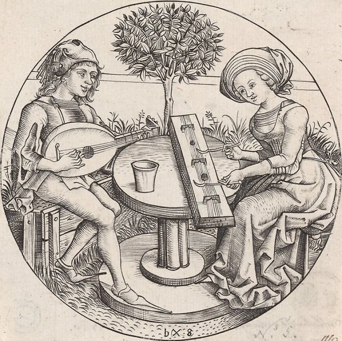 Couple de musiciens, 1480