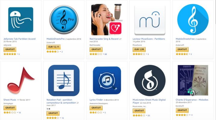 Applications musicales gratuites sur Amazon
