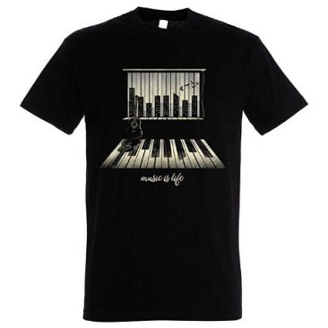 T-shirt piano Music is life