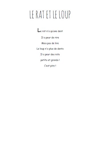 Le rat et le loup - Comptine maternelle