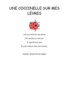 Une coccinelle sur mes lèvres - Comptine maternelle