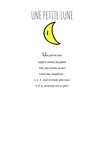 Une petite lune - Comptine maternelle