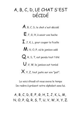 A, B, C, D, le chat s'est décidé - Comptine maternelle