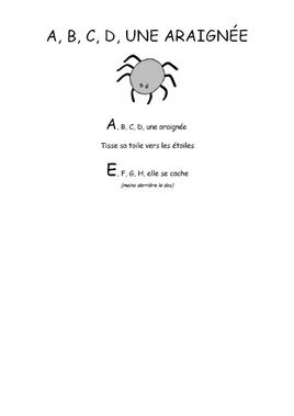 A, B, C, D, une araignée - Comptine maternelle