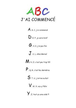 A, B, C, j'ai commencé - Comptine maternelle