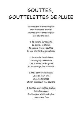 Gouttes gouttelettes de pluie - Comptine maternelle