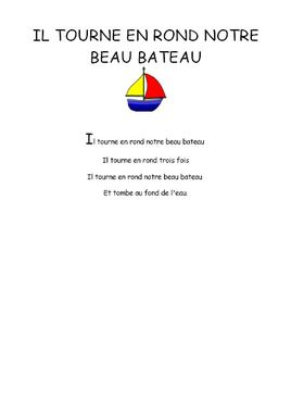 Il tourne en rond notre beau bateau - Comptine maternelle