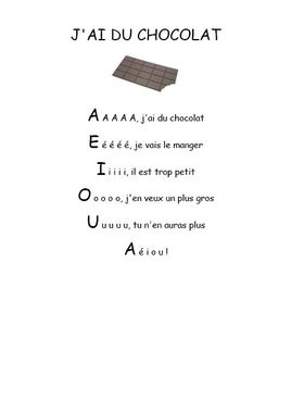 J'ai du chocolat - Comptine maternelle