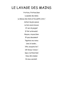 Le lavage des mains - Comptine maternelle