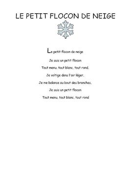 Le petit flocon de neige - Comptine maternelle