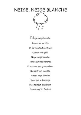 Neige, neige blanche - Comptine maternelle