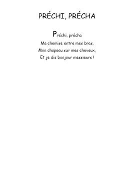 Préchi précha - Comptine maternelle