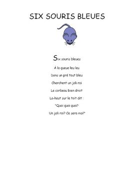 Six souris bleues - Comptine maternelle