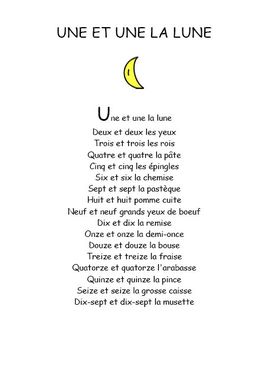 Une et une la lune - Comptine maternelle