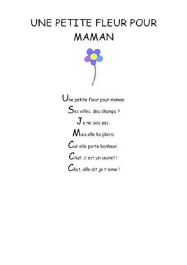 Une petite fleur pour maman - Comptine maternelle