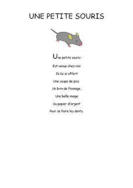 Une petite souris est venue chez moi - Comptine maternelle