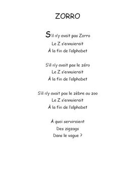 Zorro - Comptine maternelle