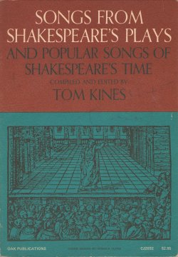 Songs from Shakespeare plays and popular songs of Shakespeare's time