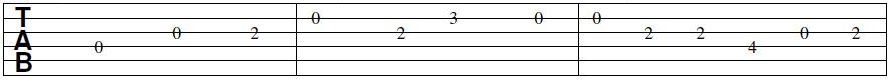 Exemple de tablature