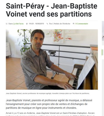 J-B Voinet sur l'hebdo de l'Ardèche
