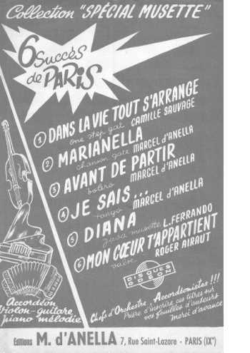 6 chansons de Marcel d'Anella Partition gratuite