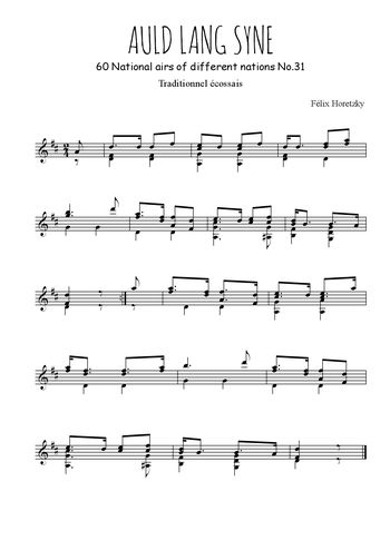 Auld Lang Syne Partition gratuite