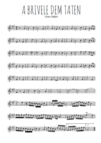 Téléchargez l'arrangement de la partition en Sib de la musique A brivele dem taten en PDF