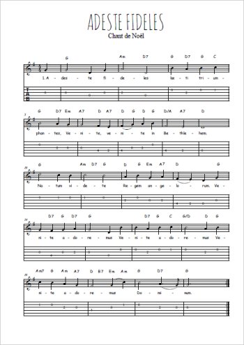Téléchargez la tablature de la musique noel-adeste-fideles en PDF