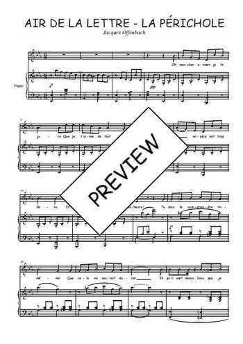 Téléchargez l'arrangement de la partition de Jacques-Offenbach-La-lettre-de-la-Perichole en PDF pour Chant et piano