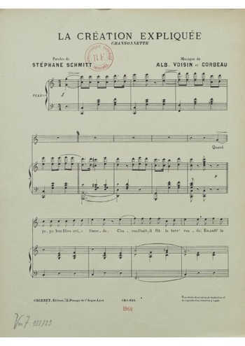 Téléchargez l'arrangement de la partition de la-creation-expliquee en PDF pour Chant et piano
