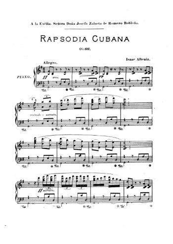 Rhapsodie cubaine Partition gratuite