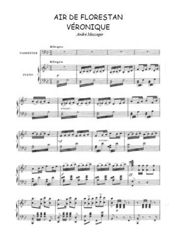 Téléchargez l'arrangement de la partition de Andre-Messager-Air-de-Florestan en PDF pour Chant et piano