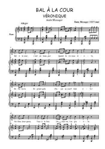 Téléchargez l'arrangement de la partition de Andre-Messager-Bal-a-la-cour en PDF pour Chant et piano
