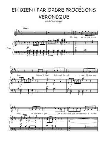 Téléchargez l'arrangement de la partition de Andre-Messager-Eh-bien-par-ordre-procedons en PDF pour Chant et piano