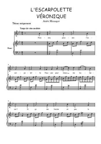 Téléchargez l'arrangement de la partition de Andre-Messager-L-escarpolette en PDF pour Chant et piano