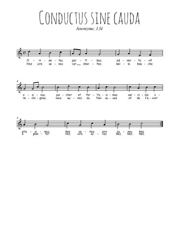 Conductus sine cauda Partition gratuite