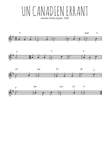 Téléchargez l'arrangement de la partition en Sib de la musique Un Canadien errant en PDF