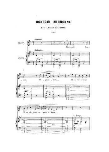 Vingt mélodies pour chant et piano Partition gratuite