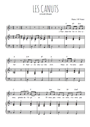 Téléchargez l'arrangement de la partition de Aristide-Bruant-Les-Canuts en PDF pour Chant et piano