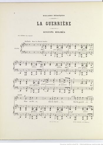 La guerrière Partition gratuite
