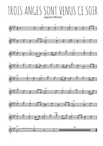 Téléchargez l'arrangement de la partition pour sax en Mib de la musique Trois anges sont venus ce soir en PDF